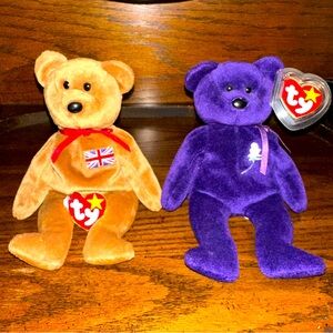 EUC TY Beanie Baby Set of 2: Princess Di EUC and Britannia